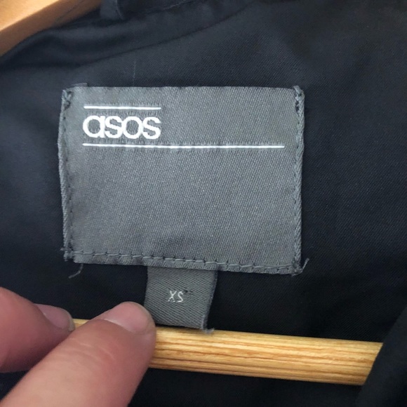 ASOS Mens 1/4 Zip Windbreaker Hooded Pullover Jacket Black XS - Picture 7 of 7